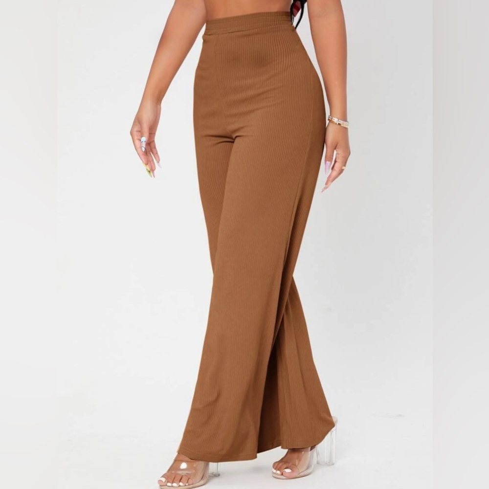 🚫SOLD🚫 NWOT. Petite Solid Rib-knit Wide Leg Pants